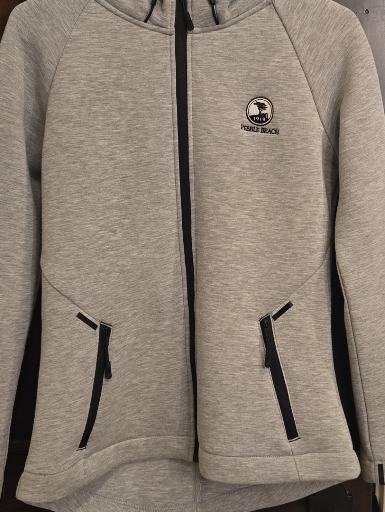 Pebble Beach Women's Light Gray Zip-Up Hoodie Golf Jacket